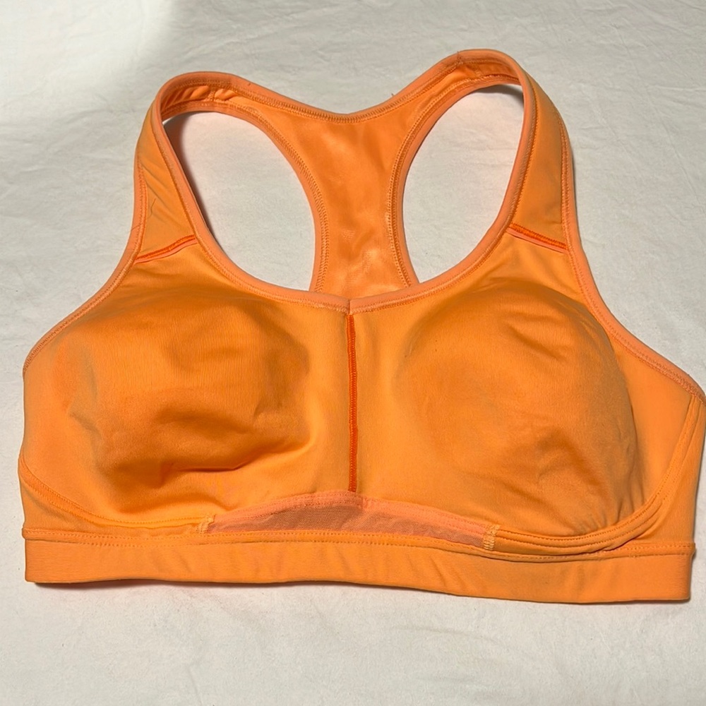 Athleta HullaBRAloo! Sports Bra Racerback 36C Goldenrod Orange FreeSH